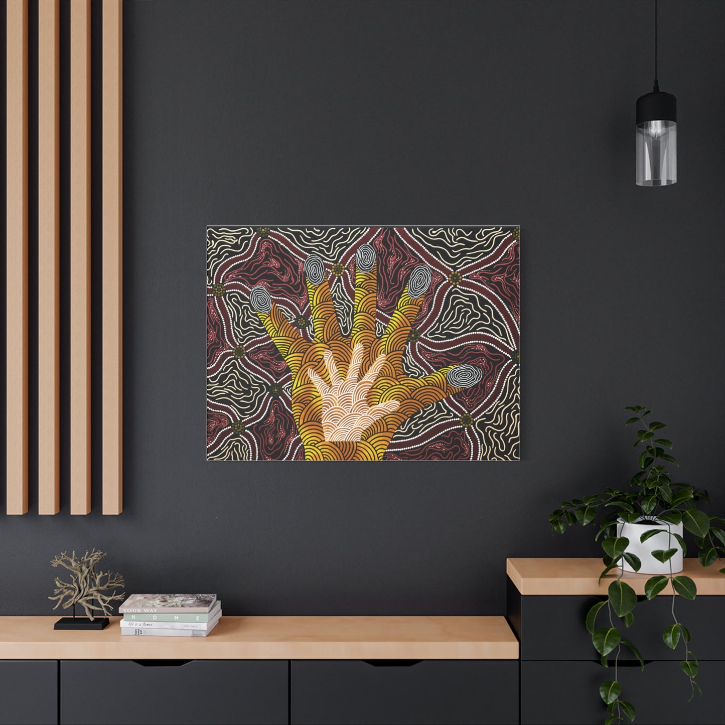 Artistic Wall Art Print, Hand-Inspired Home Decor, Boho Style Canvas, Unique Gift for Art Lovers, Vibrant Living Room Art
