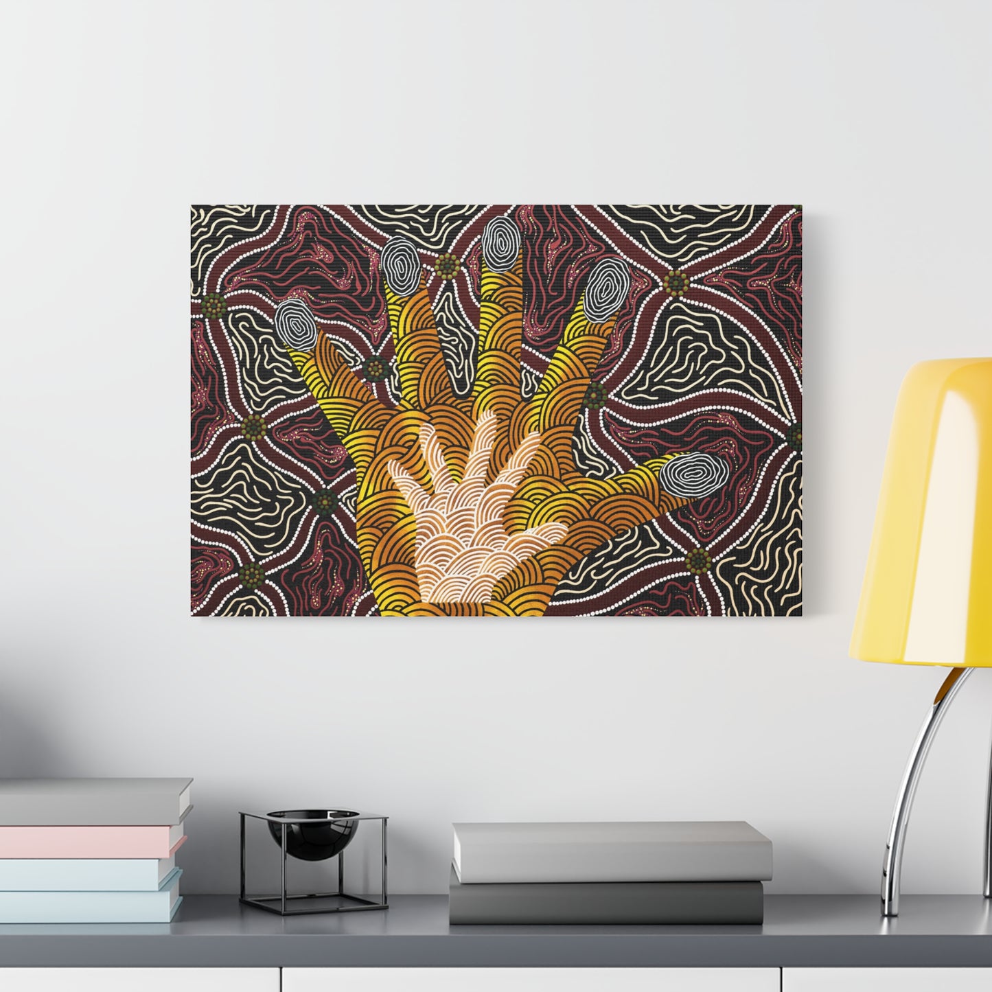 Artistic Wall Art Print, Hand-Inspired Home Decor, Boho Style Canvas, Unique Gift for Art Lovers, Vibrant Living Room Art