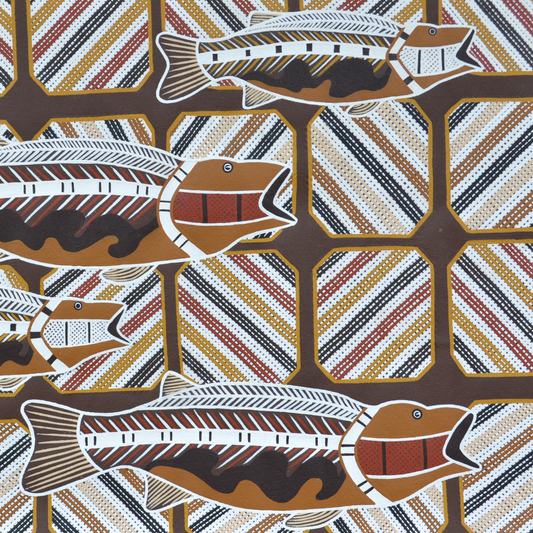 Barramundi Aboriginal Canvas Print