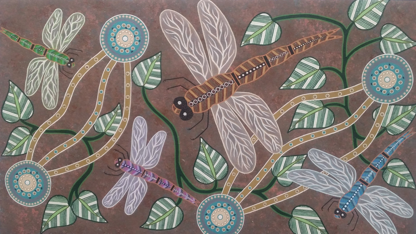 Dragonfly Aboriginal Canvas Print