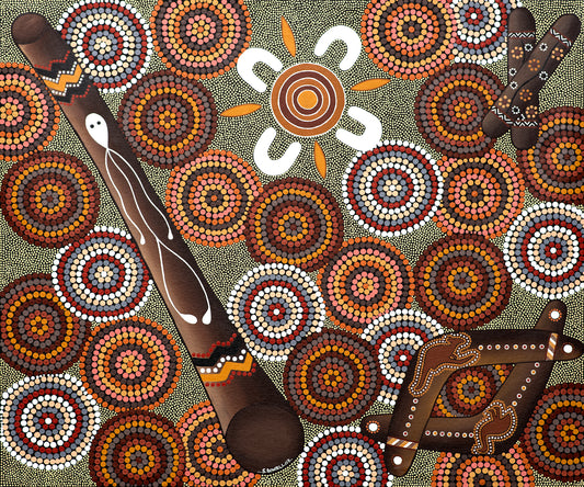 Coroboree Aboriginal Canvas Print